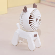 Load image into Gallery viewer, Desktop Decoration Fans Cute Pet Dog Rechargeable Usb Small Electric fan Cute Girl Mini Desktop Student Dormitory Decoration Fan