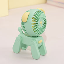Load image into Gallery viewer, Desktop Decoration Fans Cute Pet Dog Rechargeable Usb Small Electric fan Cute Girl Mini Desktop Student Dormitory Decoration Fan