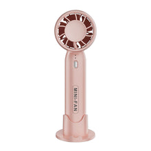 Load image into Gallery viewer, Portable USB Chargeable Mini Fan Handheld Fans with Base Summer Outdoor 3 Speed Adjustable Air Cooling Fan with Phone Holder