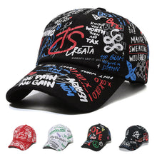 Load image into Gallery viewer, Adjustable Fashion Letter Baseball Cap Graffiti Sun Hip Hop Cap Visor Spring Hat For Women Men Cap