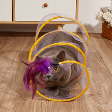 Load image into Gallery viewer, Cat Mouse Shape Balls Foldable Tunnel Cat Kitten Play Collapsible Tunnel Funny Cat Stick Mouse Supplies Simulation Mouse Cat Accessories