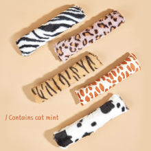 Load image into Gallery viewer, Cat Plush Strip Pillow with Catnip Leopard Print Cat Teaser Toys Pet Kitten Companion Toy Cat Sleeping Pillow Cushion
