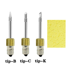 Load image into Gallery viewer, E10 Interface Soldering Iron Tips Cordless Battery Solder Welding Tips USB Electronic Soldering Iron Screw Tips Accessories