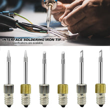 Load image into Gallery viewer, E10 Interface Soldering Iron Tips Cordless Battery Solder Welding Tips USB Electronic Soldering Iron Screw Tips Accessories