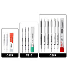 Load image into Gallery viewer, C210 C245 C115 Soldering Iron Tips Lead Free Heating Core Replacement Tips Compatible to JBC Sugon Aifen Aixun Soldering Station Handle