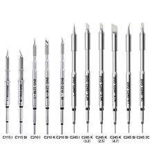 Load image into Gallery viewer, C210 C245 C115 Soldering Iron Tips Lead Free Heating Core Replacement Tips Compatible to JBC Sugon Aifen Aixun Soldering Station Handle