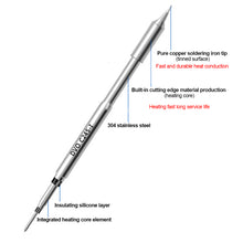 Load image into Gallery viewer, C210 C245 C115 Soldering Iron Tips Lead Free Heating Core Replacement Tips Compatible to JBC Sugon Aifen Aixun Soldering Station Handle