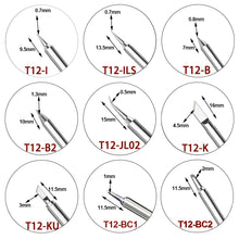 Load image into Gallery viewer, T12 Series Soldering Solder Iron Tips T12-K KU Series Iron Tip for Hakko FX951 STC & OLED Electric Soldering Iron