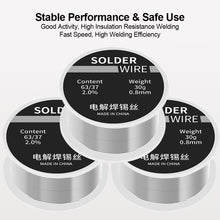 Load image into Gallery viewer, 63/37 Solder Wire 0.8mm Rosin Core Tin Solder Wire Soldering Welding Flux 2.0% Iron Wire Reel 30g