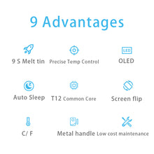 Load image into Gallery viewer, Type C 65W Temperature Adjustable Electric Soldering Iron T12 OLED Display Welding Pen Fast Melting Tin Welding Tool Hand-held Temperature Regulating Soldering Pen