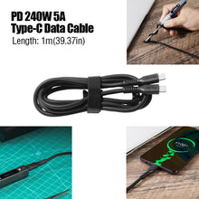 Load image into Gallery viewer, PD 240W 5A Type C to Type C Charging Cable for Laptop Phone Electric Soldering Iron Heat Resistant Wire Accessories Quick Charge Cable