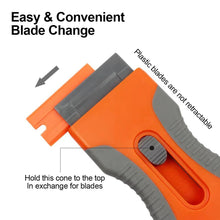 Load image into Gallery viewer, Multi-Purpose Retractable Scraper with Razor Blade Set Cleaning Tool for Scraping Labels Decals Stickers Auto Glass Cooktop Stove Window