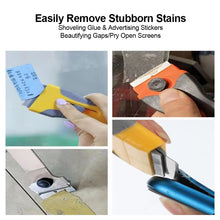 Load image into Gallery viewer, Multi-Purpose Retractable Scraper with Razor Blade Set Cleaning Tool for Scraping Labels Decals Stickers Auto Glass Cooktop Stove Window