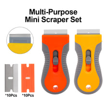 Load image into Gallery viewer, Multi-Purpose Retractable Scraper with Razor Blade Set Cleaning Tool for Scraping Labels Decals Stickers Auto Glass Cooktop Stove Window