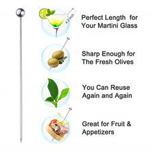 Load image into Gallery viewer, 3Pcs Stainless Steel Reusable Cocktail Picks Martini Fruit Stick Swizzle Sticks For Bar Utensils Party Kitchen KTV Wedding