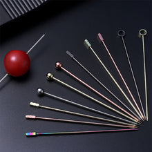 Load image into Gallery viewer, 3Pcs Stainless Steel Reusable Cocktail Picks Martini Fruit Stick Swizzle Sticks For Bar Utensils Party Kitchen KTV Wedding