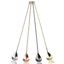 Load image into Gallery viewer, 30cm Stainless Steel Stir Bar Spoon Mixing Ounces Cocktail Spoon Drink Shaker Muddler Stirrer Bartender Tools Teadrop Spoon Bar Tool