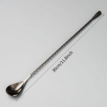 Load image into Gallery viewer, 30cm Stainless Steel Stir Bar Spoon Mixing Ounces Cocktail Spoon Drink Shaker Muddler Stirrer Bartender Tools Teadrop Spoon Bar Tool