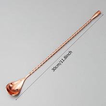 Load image into Gallery viewer, 30cm Stainless Steel Stir Bar Spoon Mixing Ounces Cocktail Spoon Drink Shaker Muddler Stirrer Bartender Tools Teadrop Spoon Bar Tool