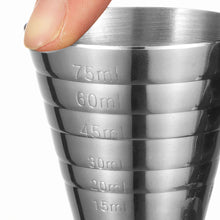 Load image into Gallery viewer, 75ml Stainless Steel Measure Cup Cocktail Tool Bar Mixed Barware 3 In 1 Cocktail Tools Bar Utensils Jigger Cup