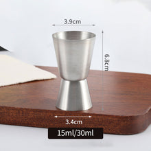Load image into Gallery viewer, 15-30ml/25-50ml Double Jigger Stainless Steel Measure Cup Cocktail Drink Wine Shaker Stainless Bar Accessories Bartender Tools