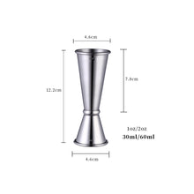 Load image into Gallery viewer, 30/60ml Double Spirit Jigger Stainless Steel Measure Cup Cocktail Drink Wine Shaker Party Bar Club Accessories Bartender Tools
