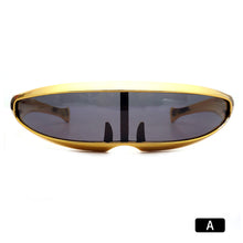 Load image into Gallery viewer, Upgraded Electroplate Futuristic Narrow Cyclops Visor Sunglasses Laser Eyeglasses UV400 Mirrored Lens Costume Eyewear Glasses