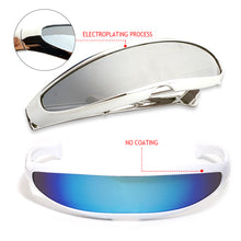 Load image into Gallery viewer, Upgraded Electroplate Futuristic Narrow Cyclops Visor Sunglasses Laser Eyeglasses UV400 Mirrored Lens Costume Eyewear Glasses