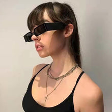 Load image into Gallery viewer, Fashion Rectangle Sunglasses Man Hip Hop Vintage Designer Black Shades Sun Glasses Small Frame Personality Sunglasses
