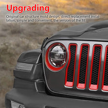 Load image into Gallery viewer, Car Headlight Lamp Decoration Sticker Mesh Front Grille Grill Insert Headlight Cover Trim for Jeep Wrangler JL JLU 2018-2022 Gladiator JT