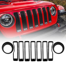 Load image into Gallery viewer, Car Headlight Lamp Decoration Sticker Mesh Front Grille Grill Insert Headlight Cover Trim for Jeep Wrangler JL JLU 2018-2022 Gladiator JT