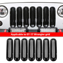 Load image into Gallery viewer, 7Pcs ABS Car Front Grill Mesh Racing Grille Kit Inserts Grille Trim Ring Proecter Frame for Jeep Wrangler TJ 1997-2006