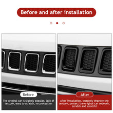 Load image into Gallery viewer, 7PCS Carbon Fiber ABS Grille Inserts Front Grill Cover Frame Trims Kit for 2017-2020 Jeep Compass Car Exterior Accessories