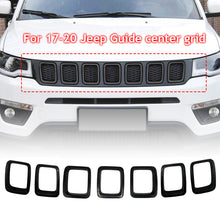 Load image into Gallery viewer, 7PCS Carbon Fiber ABS Grille Inserts Front Grill Cover Frame Trims Kit for 2017-2020 Jeep Compass Car Exterior Accessories