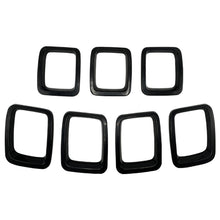 Load image into Gallery viewer, 7PCS Carbon Fiber ABS Grille Inserts Front Grill Cover Frame Trims Kit for 2017-2020 Jeep Compass Car Exterior Accessories