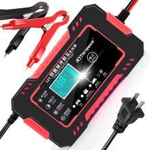 Load image into Gallery viewer, 12V 6A Car Motorcycle Battery Charger Intelligent Fast Charging Pulse Repair Type LCD Lead Acid AGM Gel VRLA Smart Charging