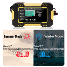 Load image into Gallery viewer, 12V 6A Car Motorcycle Battery Charger Intelligent Fast Charging Pulse Repair Type LCD Lead Acid AGM Gel VRLA Smart Charging