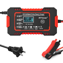 Load image into Gallery viewer, 12V 6A Car Motorcycle Battery Charger Intelligent Fast Charging Pulse Repair Type LCD Lead Acid AGM Gel VRLA Smart Charging