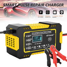 Load image into Gallery viewer, 12V 6A Car Motorcycle Battery Charger Intelligent Fast Charging Pulse Repair Type LCD Lead Acid AGM Gel VRLA Smart Charging