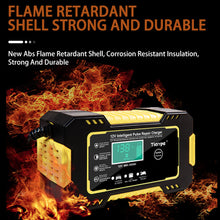 Load image into Gallery viewer, 12V 6A Car Motorcycle Battery Charger Intelligent Fast Charging Pulse Repair Type LCD Lead Acid AGM Gel VRLA Smart Charging