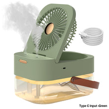 Load image into Gallery viewer, Summer Humidifier Spray Fan Portable Air Cooler Fan with Night Light Air Humidifier Cooling Fan Office Desktop Fan