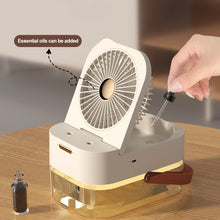 Load image into Gallery viewer, Summer Humidifier Spray Fan Portable Air Cooler Fan with Night Light Air Humidifier Cooling Fan Office Desktop Fan