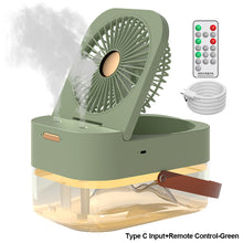 Load image into Gallery viewer, Summer Humidifier Spray Fan Portable Air Cooler Fan with Night Light Air Humidifier Cooling Fan Office Desktop Fan