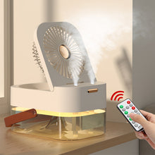 Load image into Gallery viewer, Summer Humidifier Spray Fan Portable Air Cooler Fan with Night Light Air Humidifier Cooling Fan Office Desktop Fan