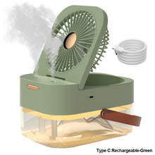 Load image into Gallery viewer, Summer Humidifier Spray Fan Portable Air Cooler Fan with Night Light Air Humidifier Cooling Fan Office Desktop Fan