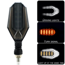 Load image into Gallery viewer, 2Pcs LED Motorcycle Turn Signals Lights Flasher Blinker Dual Colors Amber Signals Daytime Light Moto Indicator Lamp Accessories