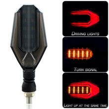 Load image into Gallery viewer, 2Pcs LED Motorcycle Turn Signals Lights Flasher Blinker Dual Colors Amber Signals Daytime Light Moto Indicator Lamp Accessories
