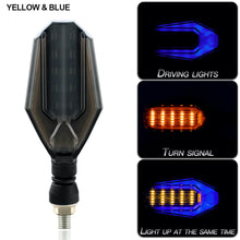 Load image into Gallery viewer, 2Pcs LED Motorcycle Turn Signals Lights Flasher Blinker Dual Colors Amber Signals Daytime Light Moto Indicator Lamp Accessories