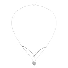Load image into Gallery viewer, Shiny Love Pendant Double Layer Necklace Fashionable Niche Alloy Necklace Clavicle Chain Jewelry Accessory