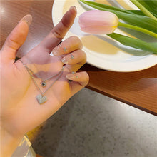 Load image into Gallery viewer, Shiny Love Pendant Double Layer Necklace Fashionable Niche Alloy Necklace Clavicle Chain Jewelry Accessory